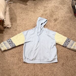 Kids Blue and Cream Hooded Jacket